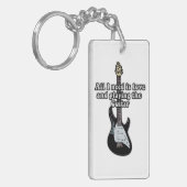 Ik heb alleen liefde nodig en gitaar spelen. sleutelhanger (Voorkant Links)
