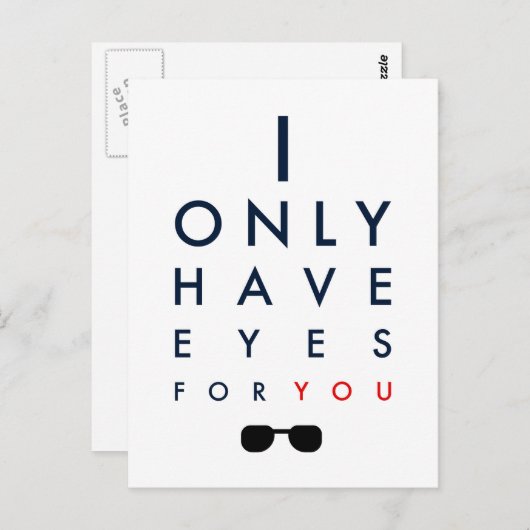 Ik heb alleen maar ogen voor jou - zonnebril briefkaart (Voorkant / Achterkant)
