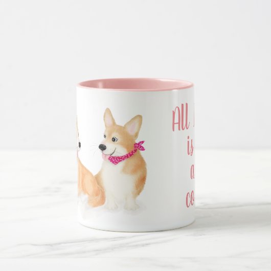 "Ik heb alleen thee en corgis nodig"-mok Mok (Midden)