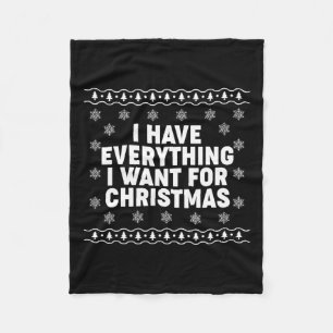 Ik heb alles wat ik wil voor Christmas Matching Co Fleece Deken