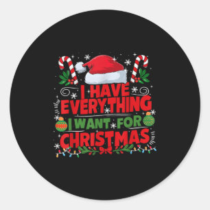Ik heb alles wat ik wil voor kerst Koppel Mat Ronde Sticker