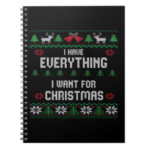 Ik heb alles wat ik wil voor Kerstmis, ik ben het  Notitieboek