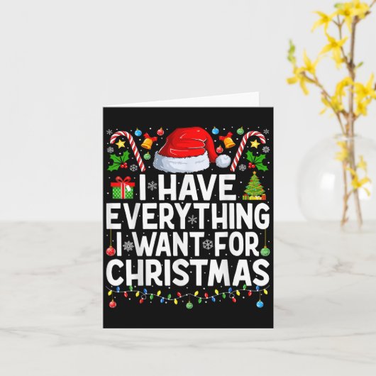 Ik heb alles wat ik wil voor Kerstmis paar Kerstmi Kaart (Gele Bloem)