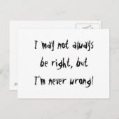 Ik heb altijd gelijk briefkaart (Voorkant / Achterkant)