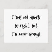Ik heb altijd gelijk briefkaart (Voorkant)