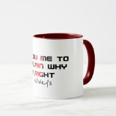 Ik heb altijd gelijk Grad Mug - Grappige afstudeer Mok (Voorkant rechts)