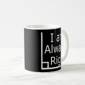 Ik heb altijd gelijk Wiskunde Koffiemok (Voorkant rechts)