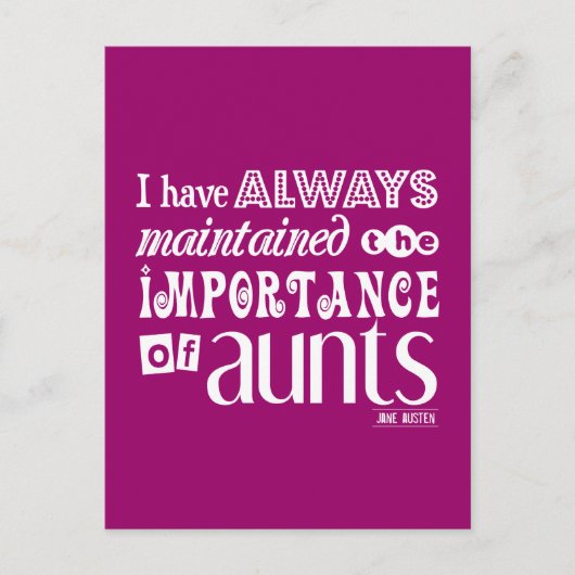 Ik heb altijd het belang van tantes behouden briefkaart (Voorkant)
