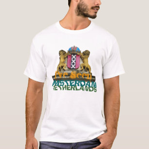 Ik heb Amsterdam Coat of Arms Text T-Shirt gezien