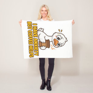 Ik heb angst maar koffie helpt grappig fleece deken