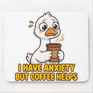 Ik heb angst maar koffie helpt grappig muismat