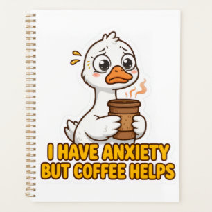 Ik heb angst maar koffie helpt grappig planner