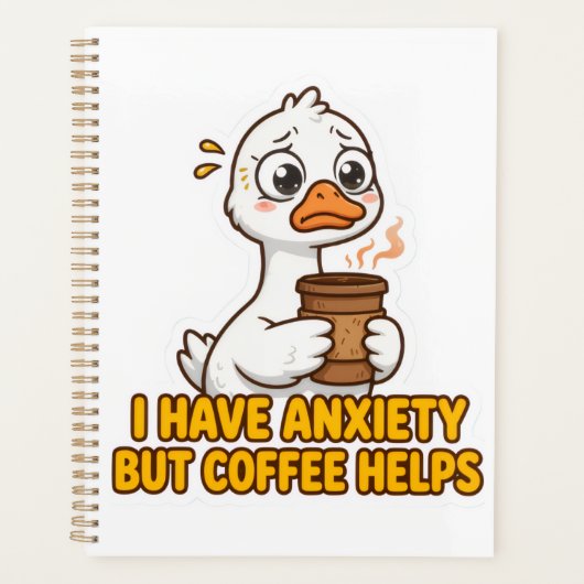 Ik heb angst maar koffie helpt grappig planner (Voorkant)
