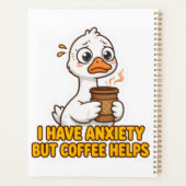 Ik heb angst maar koffie helpt grappig planner (Achterkant)