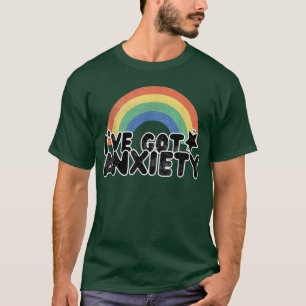 Ik heb angst voor Retro Rainbow Mental Health AWET T-shirt