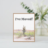 Ik heb Arizona Woestijn Nieuw Adres verplaatst Aankondigingskaart (Staand voorkant)