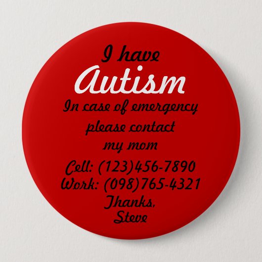 Ik heb Autism Button (Voorkant)
