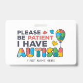 Ik heb Autism ID Vibrant gepersonaliseerd Badge (Voorzijde)
