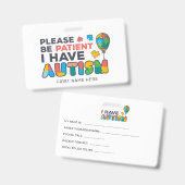 Ik heb Autism ID Vibrant gepersonaliseerd Badge (Voor- en achterkant)