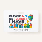 Ik heb Autism ID Vibrant gepersonaliseerd Badge (Voorkant)