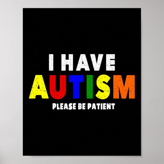 Ik heb autisme alsjeblieft patiënt poster (Voorkant)