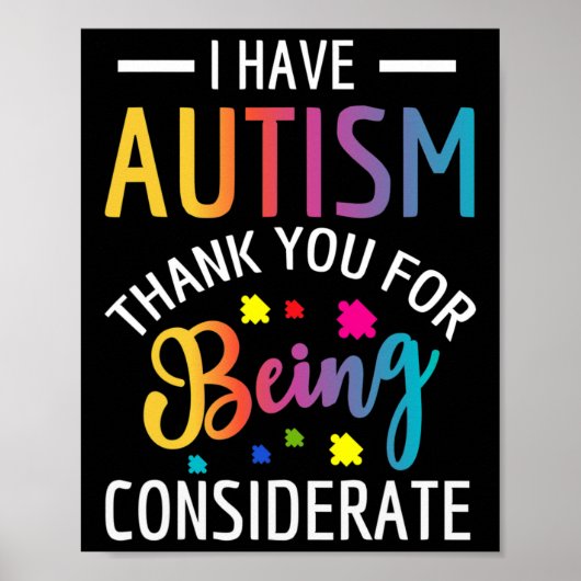 Ik heb autisme Autistisch voor kinderen  Poster (Voorkant)