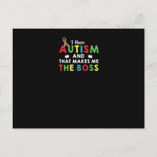 Ik heb autisme en dat maakt me de baas uitnodiging briefkaart