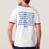 IK HEB AUTISME EN IK BEN EEN GOEDE BOY. MIJN MOM E T-SHIRT (Achterkant volledig)
