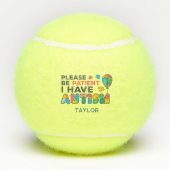 Ik heb autisme gepersonaliseerde autistische spele tennisballen (Achterkant)