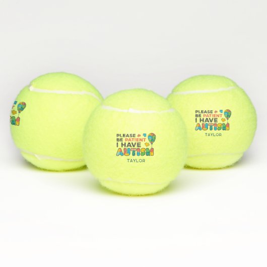 Ik heb autisme gepersonaliseerde autistische spele tennisballen (Multi)
