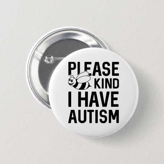 Ik heb autisme ronde button 5,7 cm (Voorkant /achterkant)