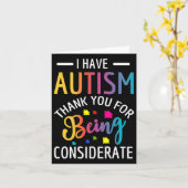 Ik heb autisme voor kinderen kaart (Gele Bloem)
