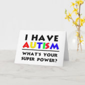 Ik heb autisme. Wat is je superkracht? Kaart (Gele Bloem)