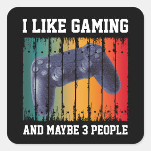 IK HEB BAAT BIJ GAMING EN MISSCHIEN 3 PERSONEN VIERKANTE STICKER