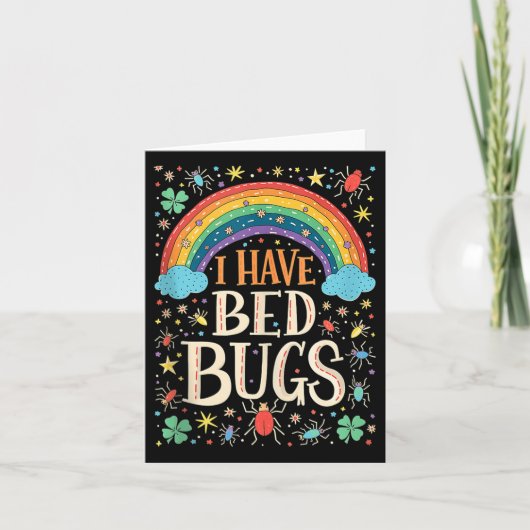 Ik heb bed bugs grappig retro-offensief ongepast kaart (Voorkant)