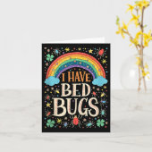 Ik heb bed bugs grappig retro-offensief ongepast kaart (Gele Bloem)