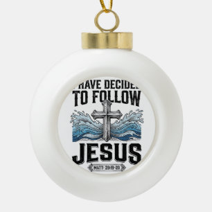 Ik heb besloten Jezus te volgen Vintage T-shirt Keramische Bal Ornament