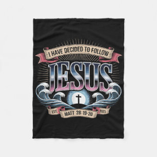 Ik heb besloten om Jezus Shirt 2025 Gedoopt te vol Fleece Deken