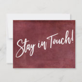 "Ik heb bewogen" Typografie Grunge Red Aankondigin Kaart (Achterkant)