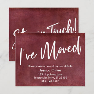 "Ik heb bewogen" Typografie Grunge Red Aankondigin Kaart