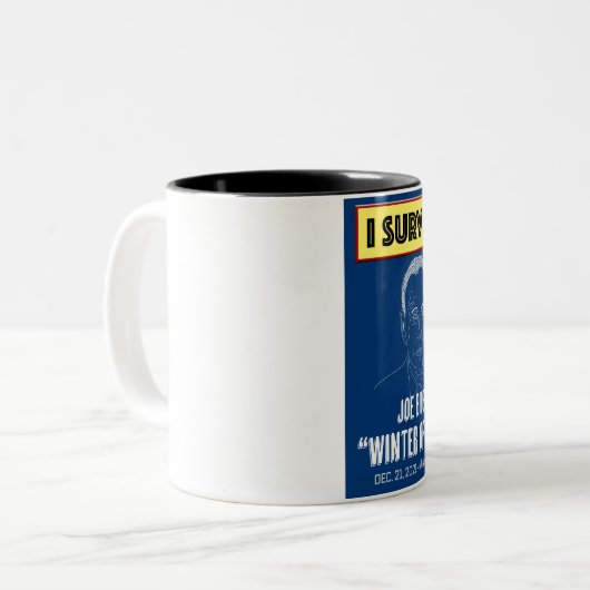 Ik heb Biden's "Winter of Death" overleefd Tweekleurige Koffiemok (Voorkant links)