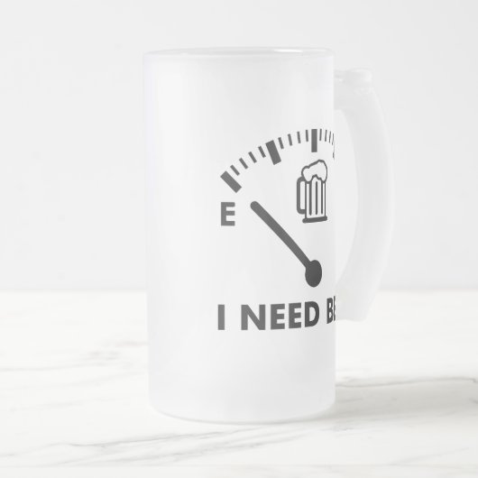 Ik heb bier grappig feestglas nodig matglas bierpul (Voorkant rechts)