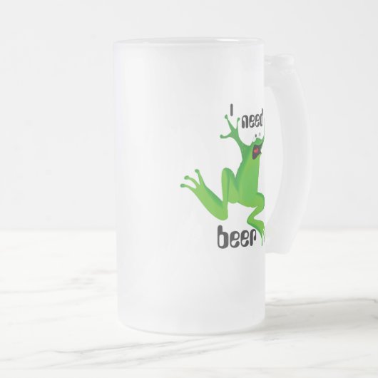 Ik heb bier nodig matglas bierpul (Voorkant rechts)