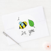 Ik heb bijenblad in je ronde sticker (Envelop)