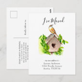 Ik heb Bird house Moving Notice Briefkaart (Voorkant / Achterkant)