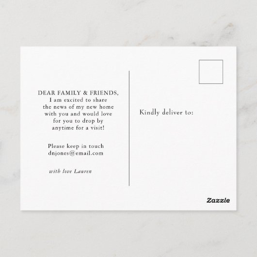 Ik heb Bird house Moving Notice Briefkaart (Achterkant)