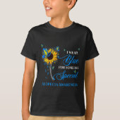 Ik heb blauw Draag voor Alopecia Awareness Sunflow T-shirt (Voorkant)
