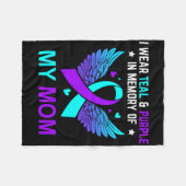 Ik heb Blauwgroen en Paars Draag ter nagedachtenis Fleece Deken (Voorkant (Horizontaal))