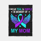 Ik heb Blauwgroen en Paars Draag ter nagedachtenis Fleece Deken (Voorkant)