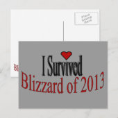 Ik heb Blizzard 2013 Briefkaart overleefd (Voorkant / Achterkant)